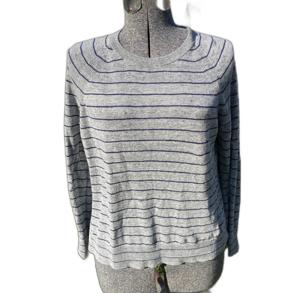 Banana Republic 100% Italian Linen Striped Nautical Sweater Size M